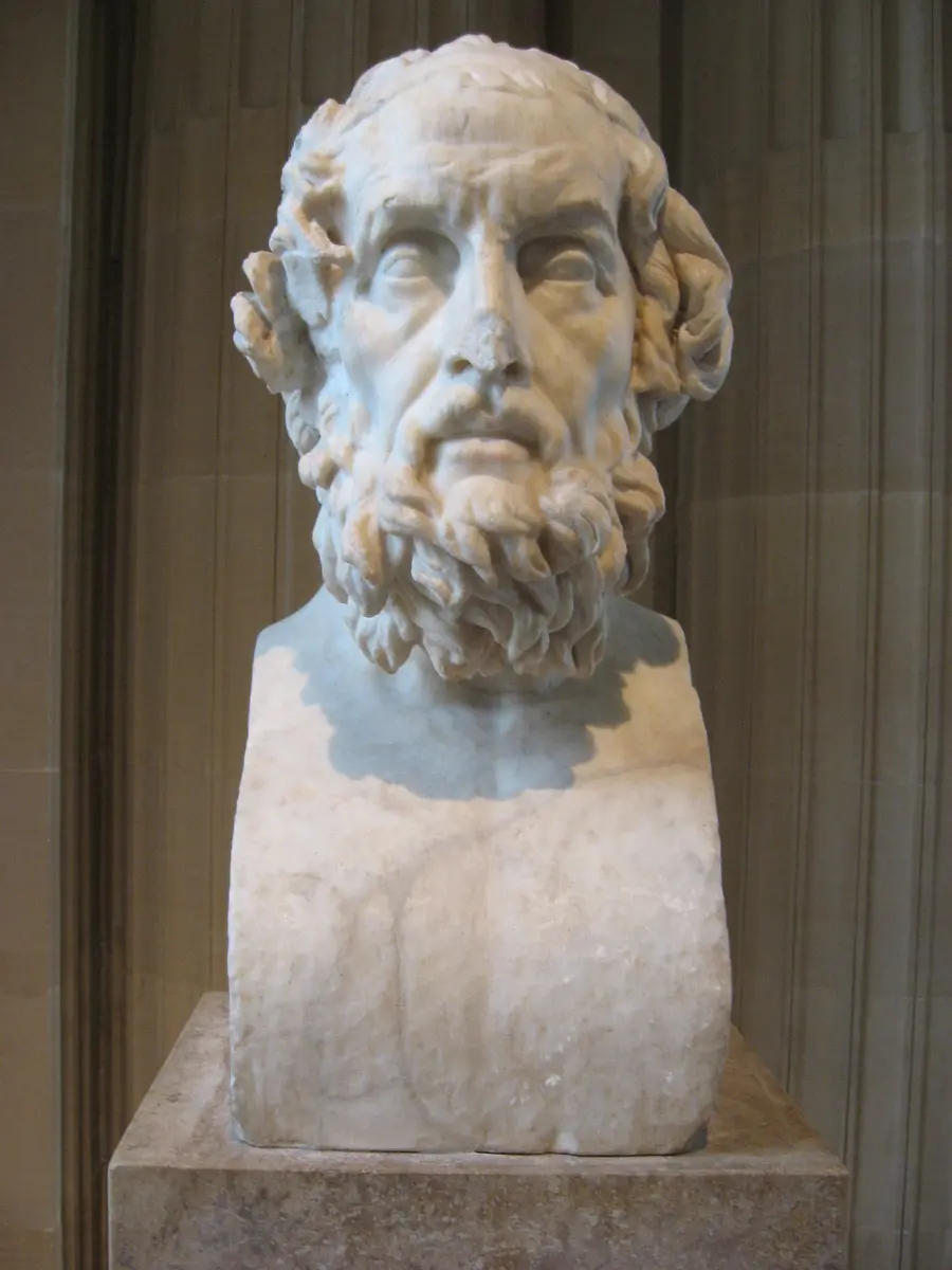 Προτομή του Ομήρου, γνωστή ως Homer Caetani, στο Μουσείο του Λούβρου.